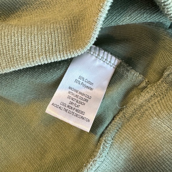 Green Hooded Sweatshirt with Ombré Drawstrings - Picture 5 of 5